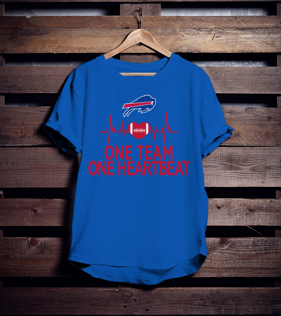 Buffalo Bills One Team One Heartbeat Football Heartbeat T-Shirt
