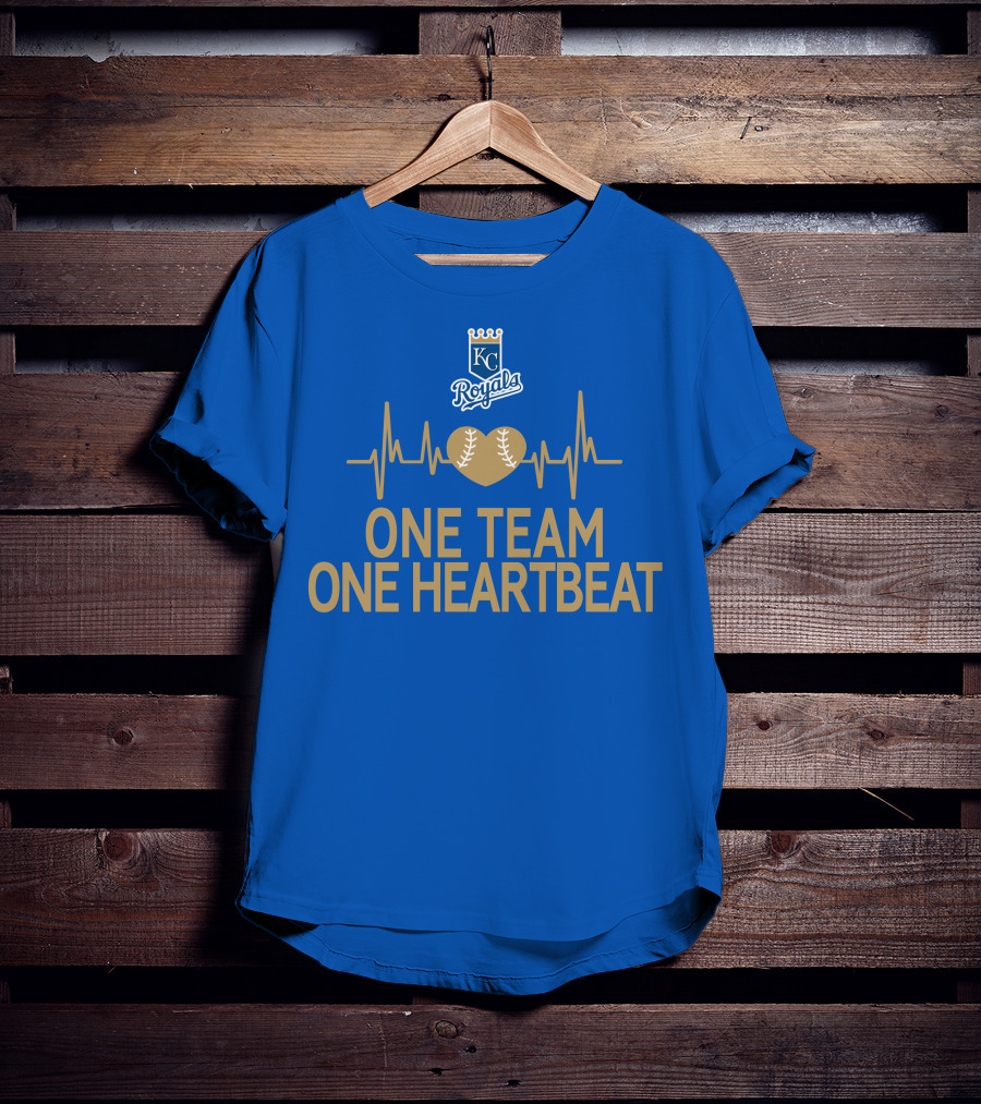 Kansas City Royals Baseball Heartbeat One Team One Heartbeat T-Shirt