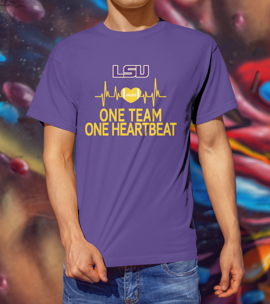 Lsu Tigers One Team One Heartbeat Football Heartbeat T-Shirt