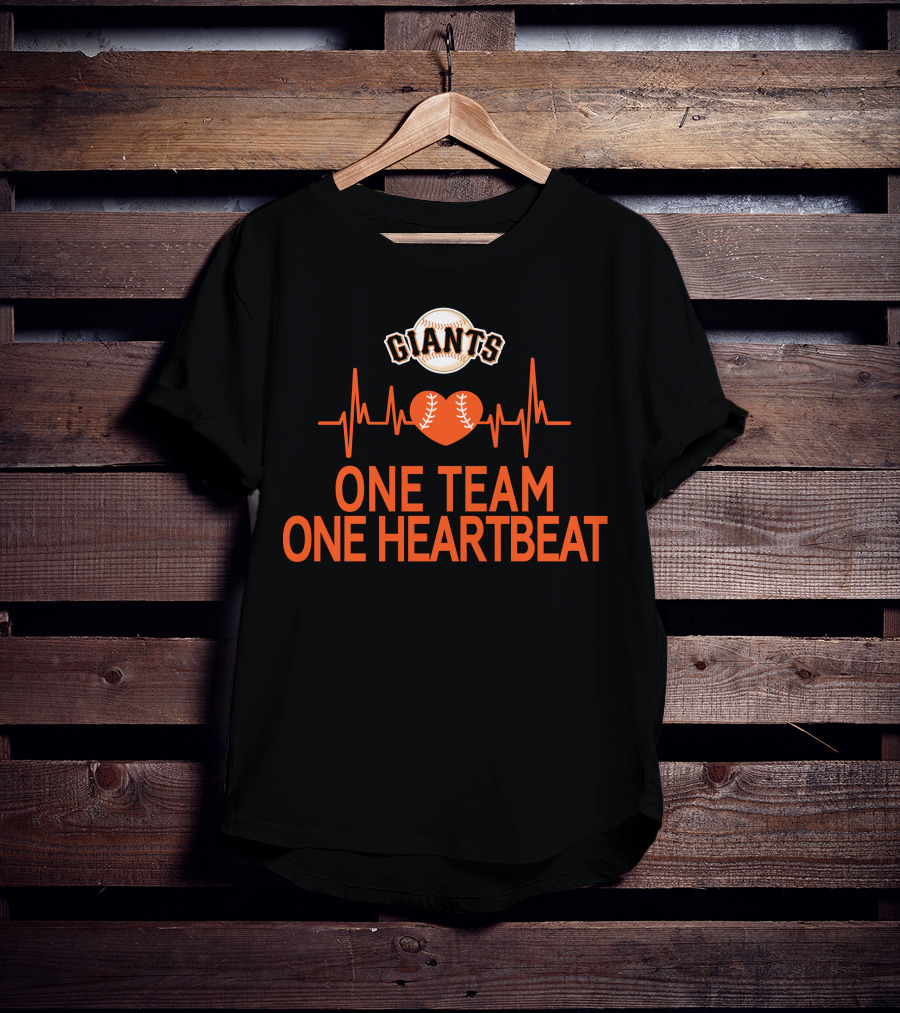 San Francisco Giants Baseball Heartbeat One Team One Heartbeat T-Shirt