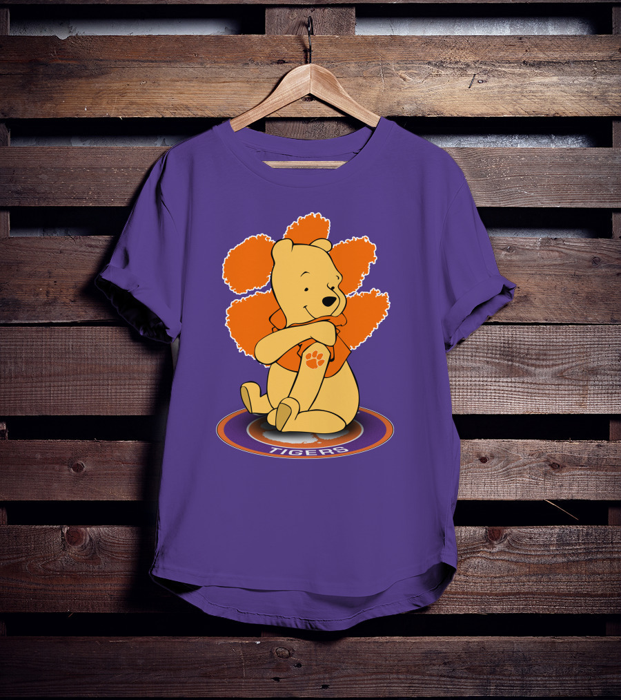 Clemson Tigers Winnie The Pooh Paw Prints T-Shirt