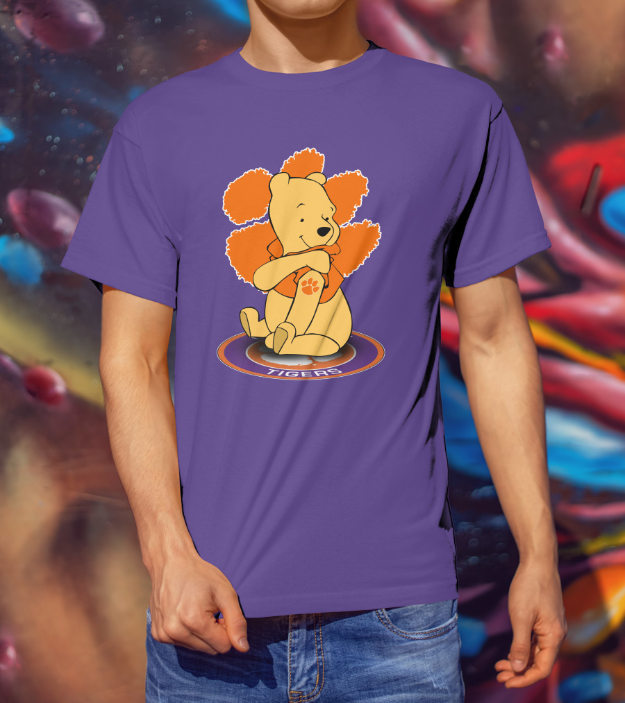 Clemson Tigers Winnie The Pooh Paw Prints T-Shirt