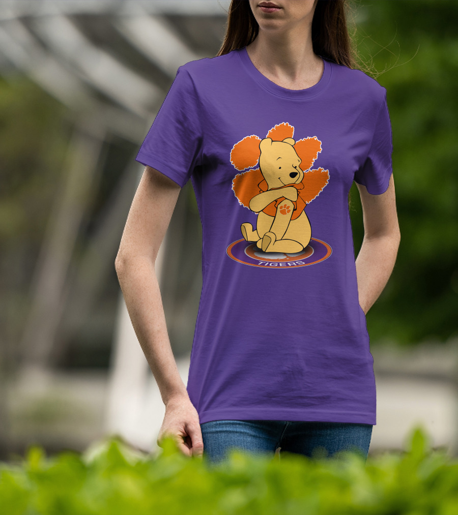 Clemson Tigers Winnie The Pooh Paw Prints T-Shirt