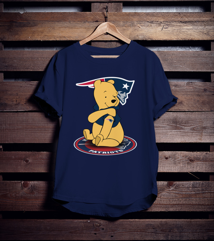 New England Patriots Winnie The Pooh Logo With Patriots Emblem T-Shirt