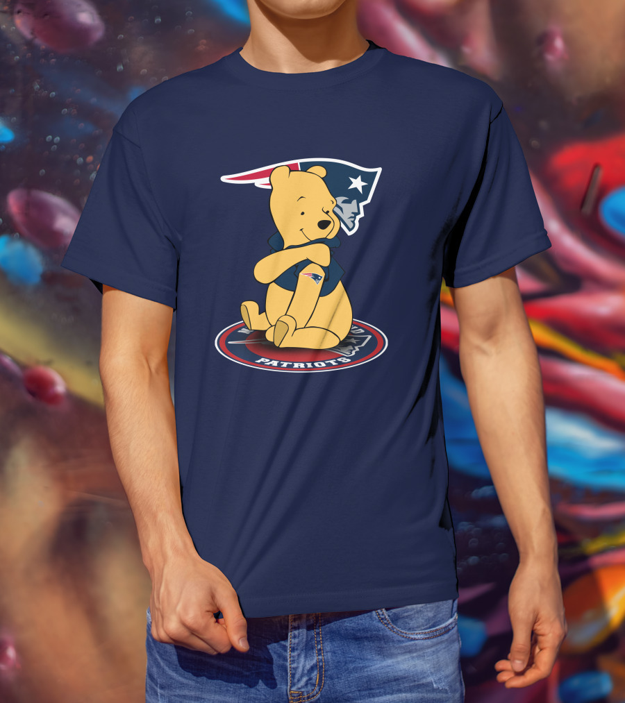 New England Patriots Winnie The Pooh Logo With Patriots Emblem T-Shirt