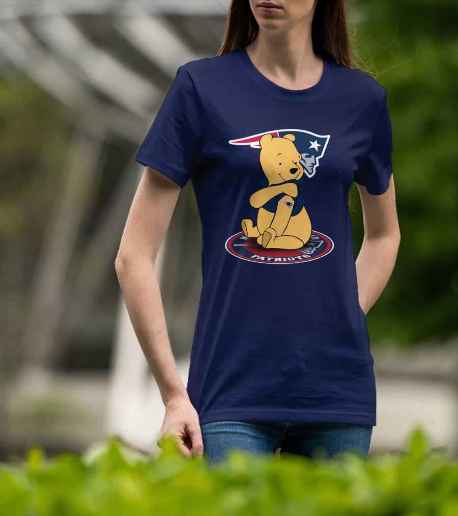 New England Patriots Winnie The Pooh Logo With Patriots Emblem T-Shirt