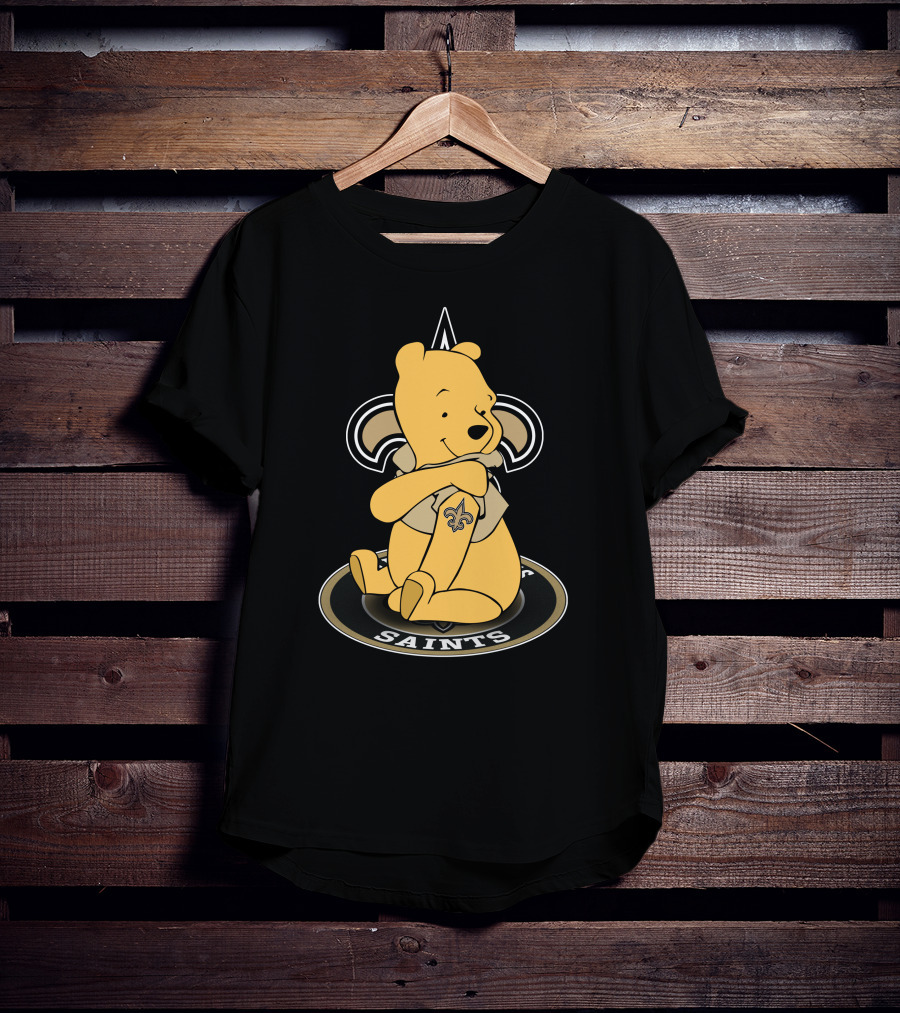 New Orleans Saints Winnie The Pooh Fan Logo Fusion T-Shirt