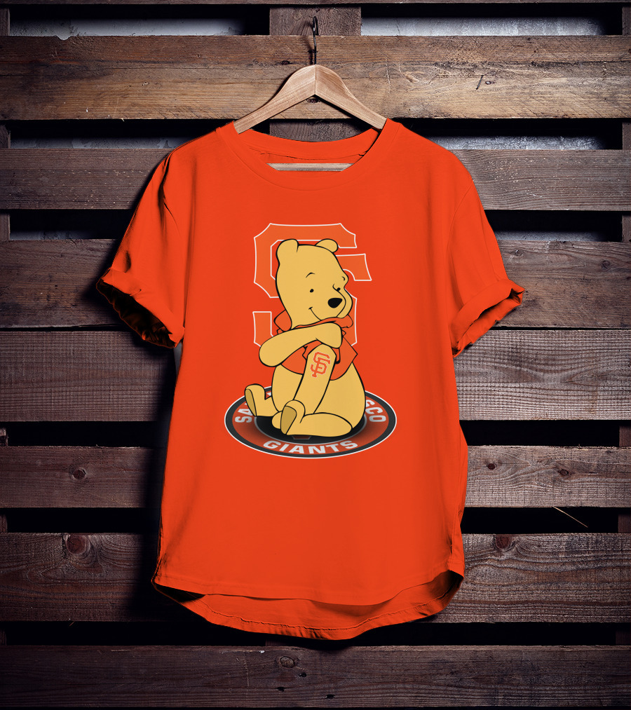 San Francisco Giants Winnie The Pooh Sitting With SF T-Shirt