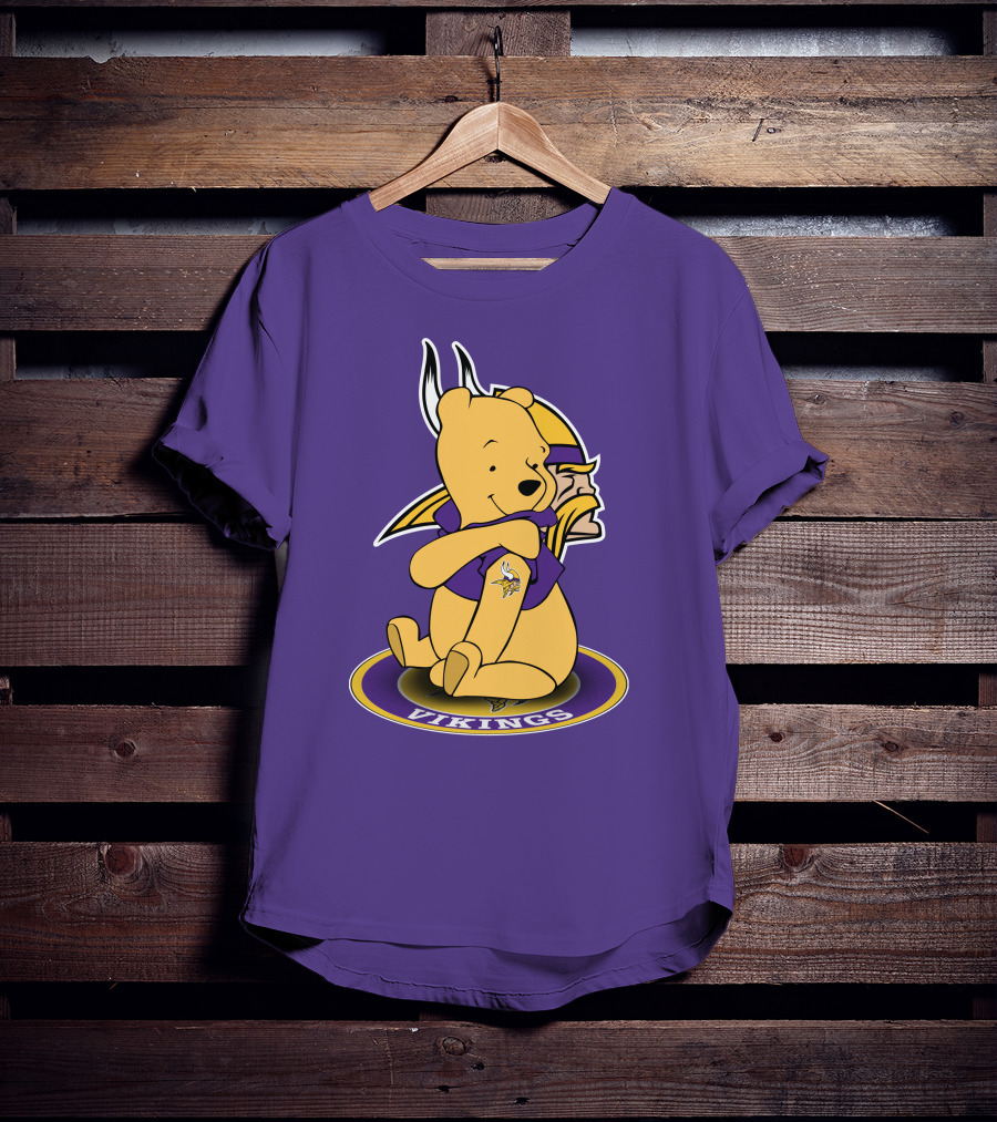 Winnie The Pooh Minnesota Vikings Crossover Fans T-Shirt