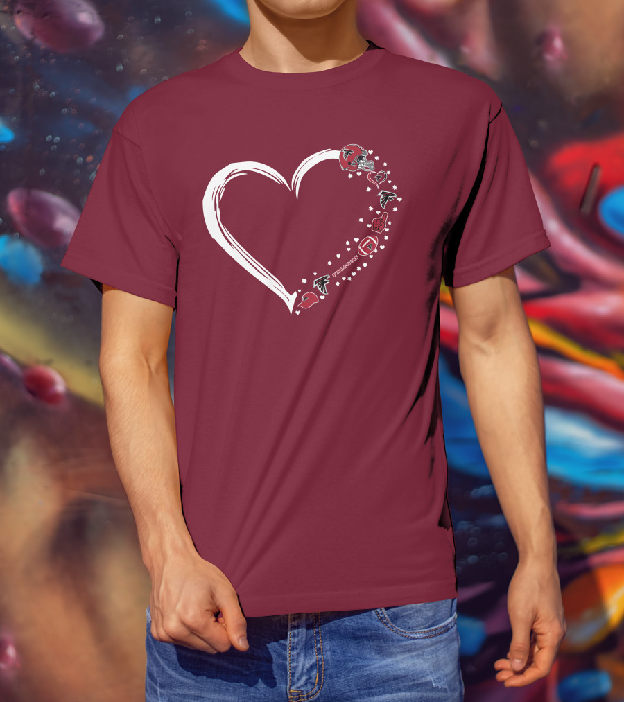 Atlanta Falcons Heart-Shaped Fan Love T-Shirt