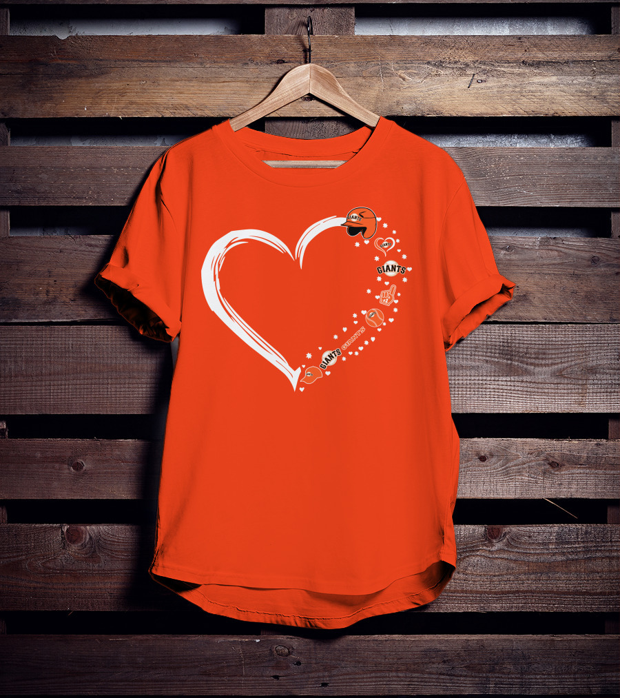 San Francisco Giants Heart Love Stars Giants Baseball Fan Giants Hat T-Shirt