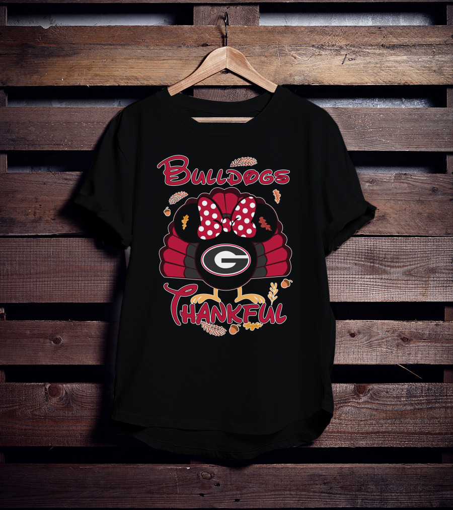 Bulldogs Thankful Georgia Minnie Thanksgiving T-Shirt