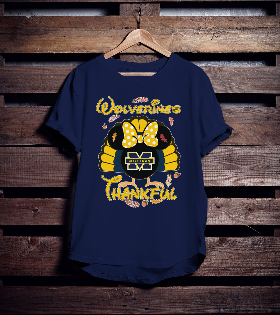 Wolverines Thankful Michigan Minnie T-Shirt