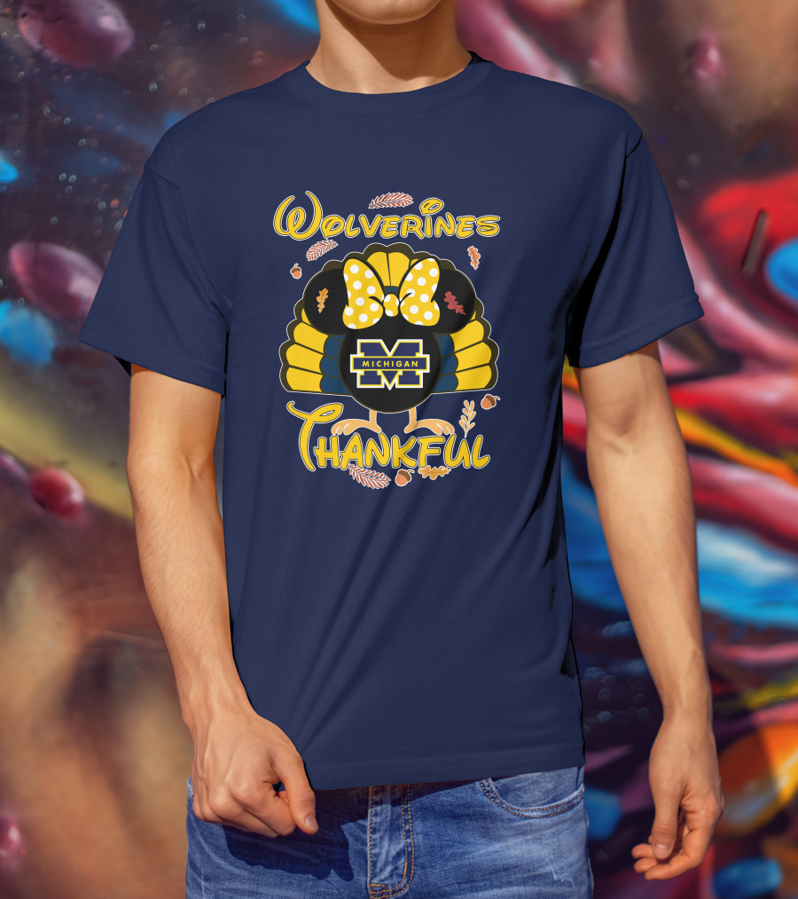 Wolverines Thankful Michigan Minnie T-Shirt