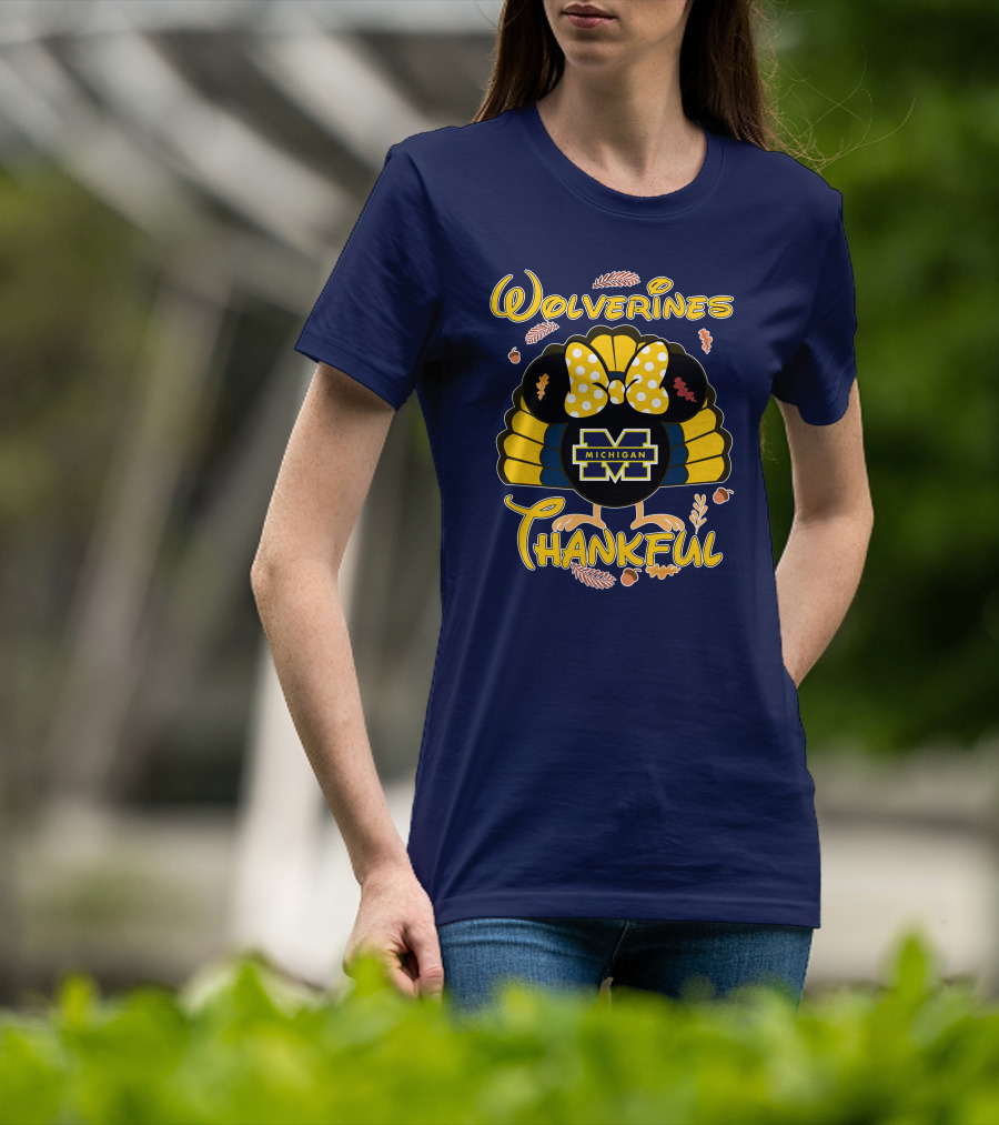 Wolverines Thankful Michigan Minnie T-Shirt