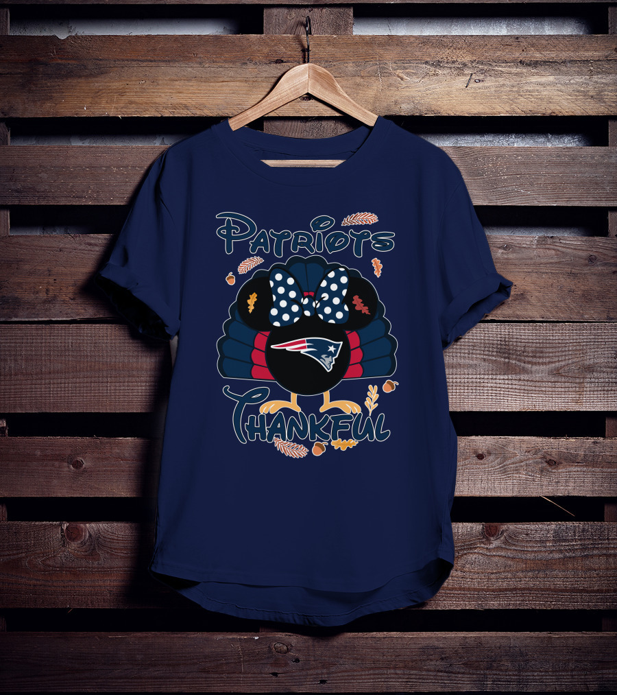 Patriots Thankful Thanksgiving Minnie Turkey T-Shirt