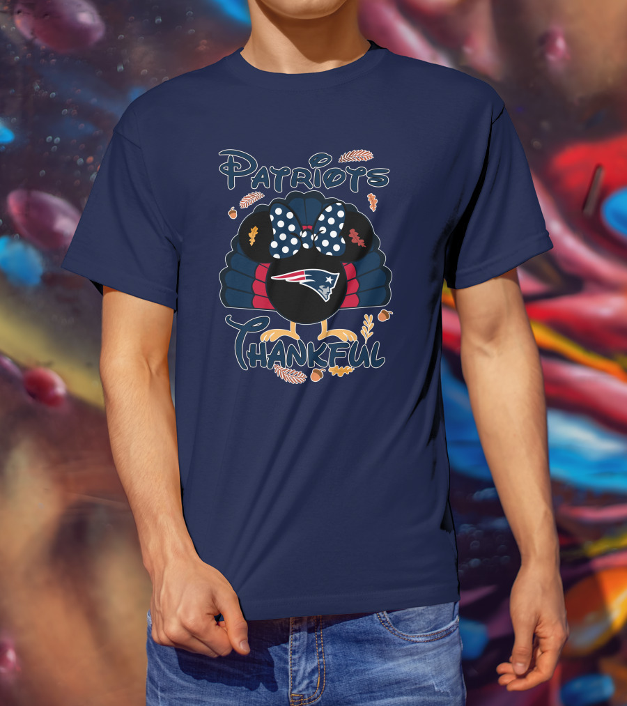 Patriots Thankful Thanksgiving Minnie Turkey T-Shirt