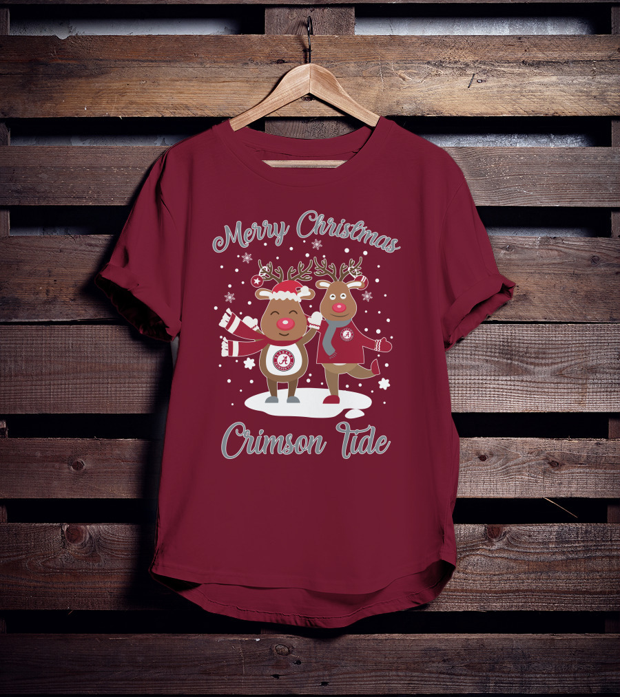 Crimson Tide Merry Christmas Reindeer T-Shirt