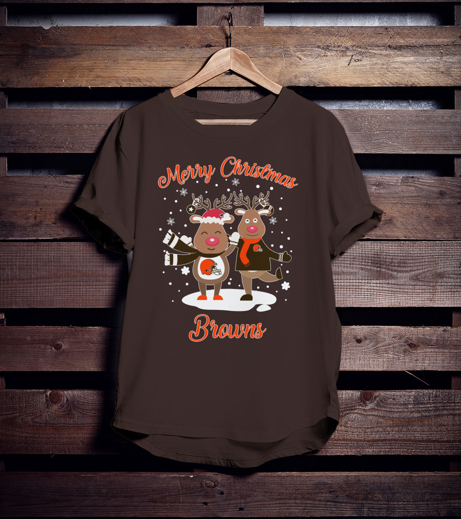 Merry Christmas Cleveland Browns Reindeer T-Shirt