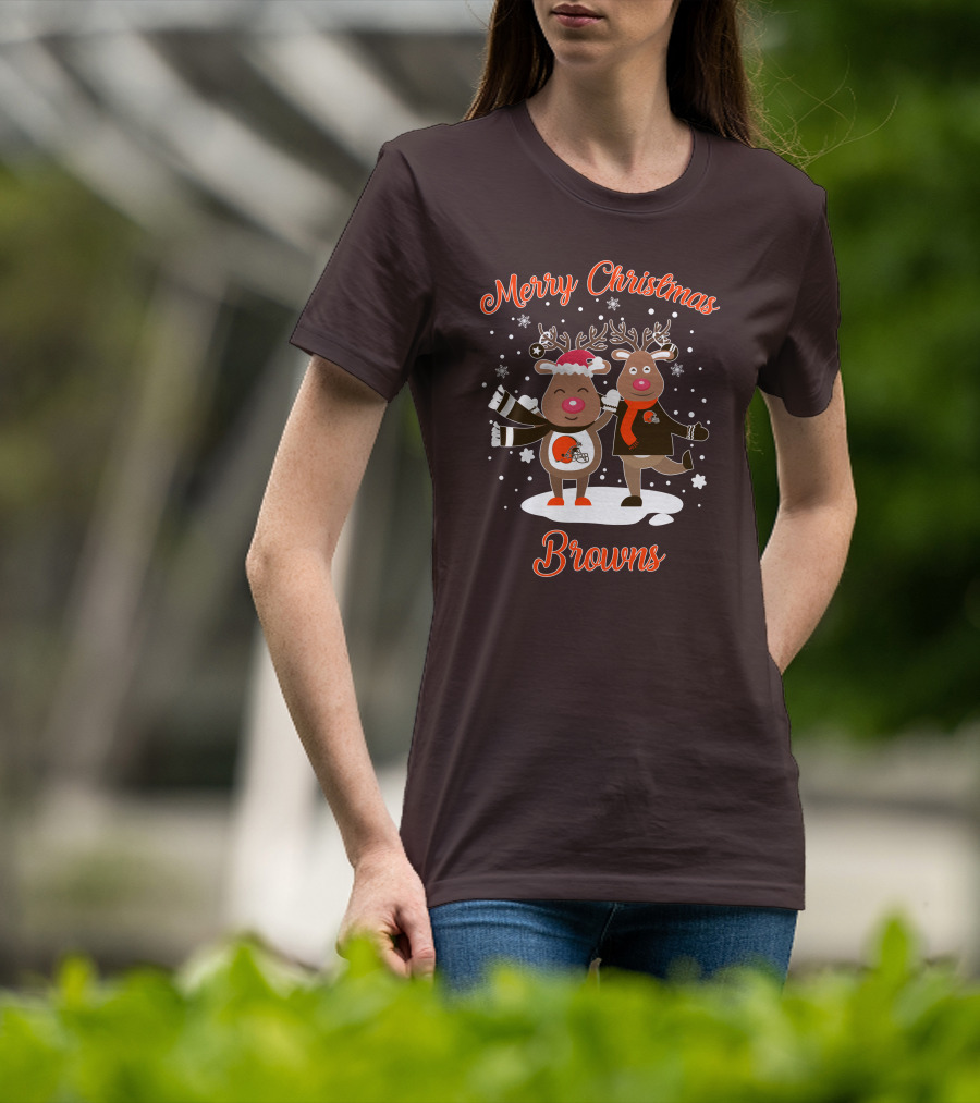 Merry Christmas Cleveland Browns Reindeer T-Shirt