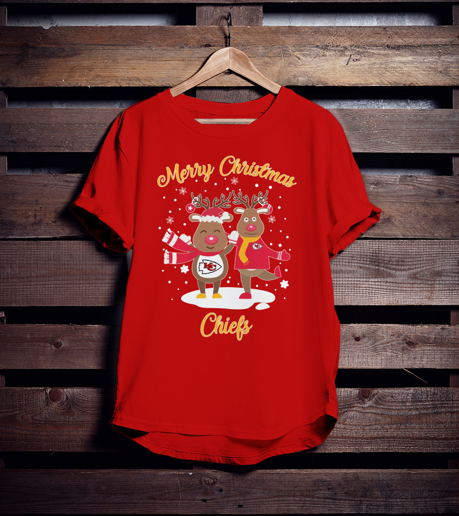 Merry Christmas Kansas City Chiefs Reindeer Chiefs T-Shirt
