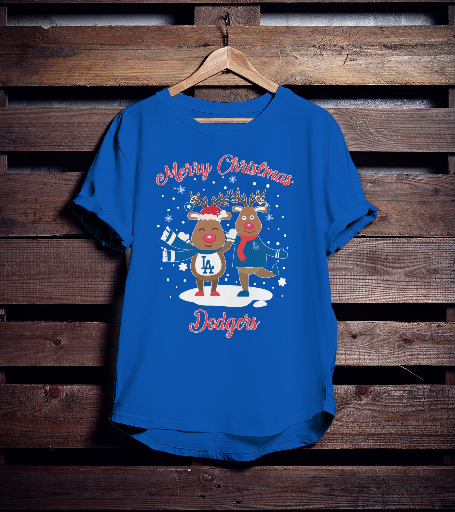 Merry Christmas Los Angeles Dodgers Reindeer T-Shirt