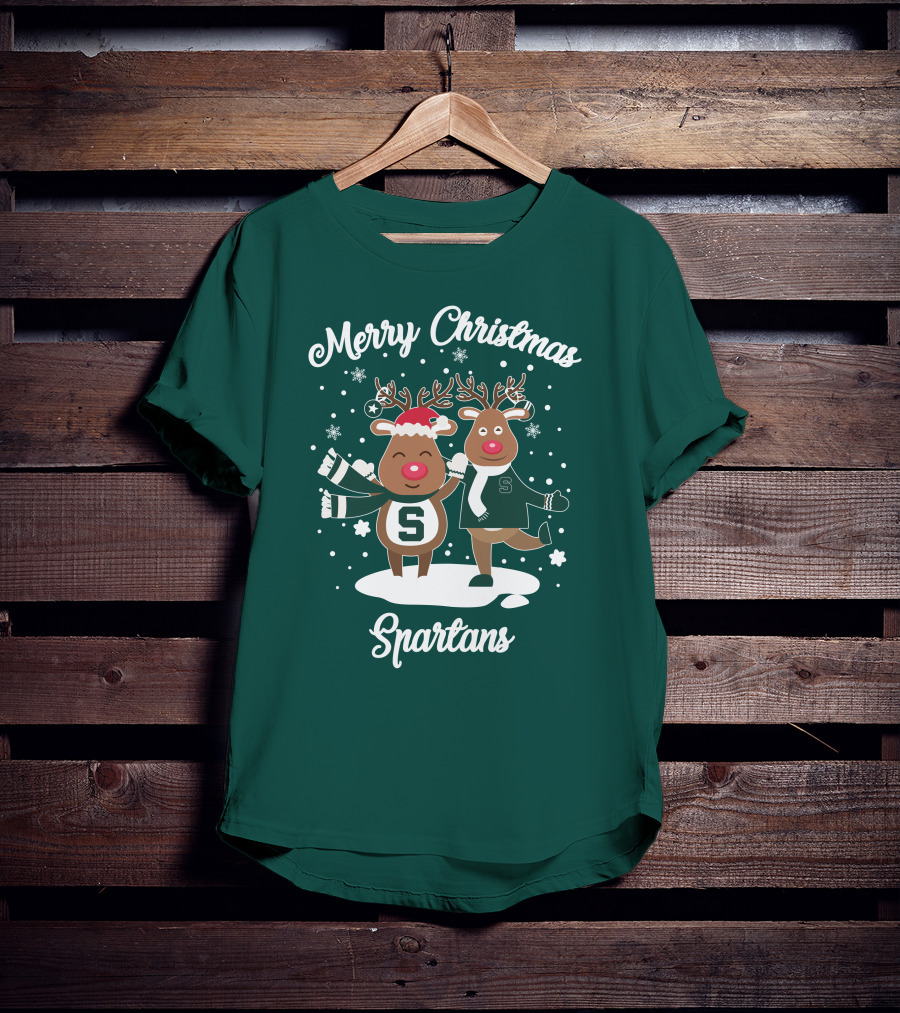 Merry Christmas Michigan State Spartans Reindeer T-Shirt