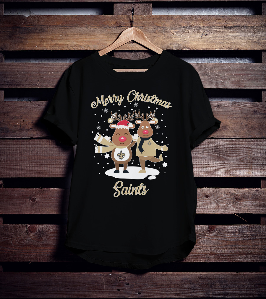 Merry Christmas New Orleans Saints Reindeer T-Shirt