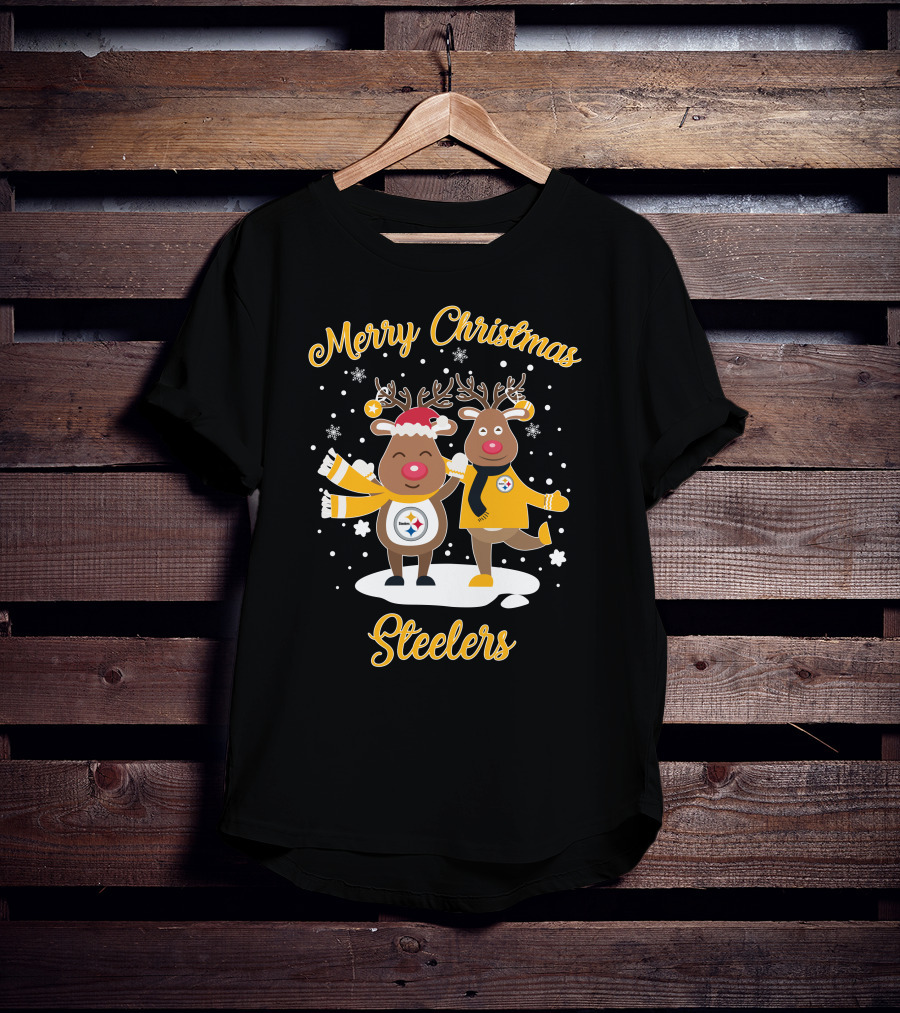 Merry Christmas Pittsburgh Steelers Reindeer T-Shirt