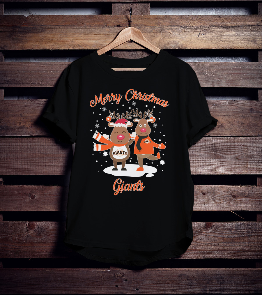 Merry Christmas Giants Reindeer Giants T-Shirt