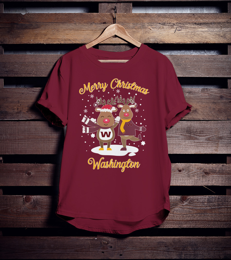 Merry Christmas Washington Football Team Reindeer T-Shirt