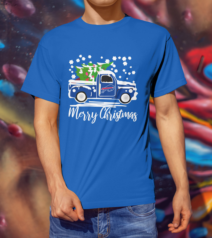 Buffalo Bills Vintage Truck Merry Christmas T-Shirt