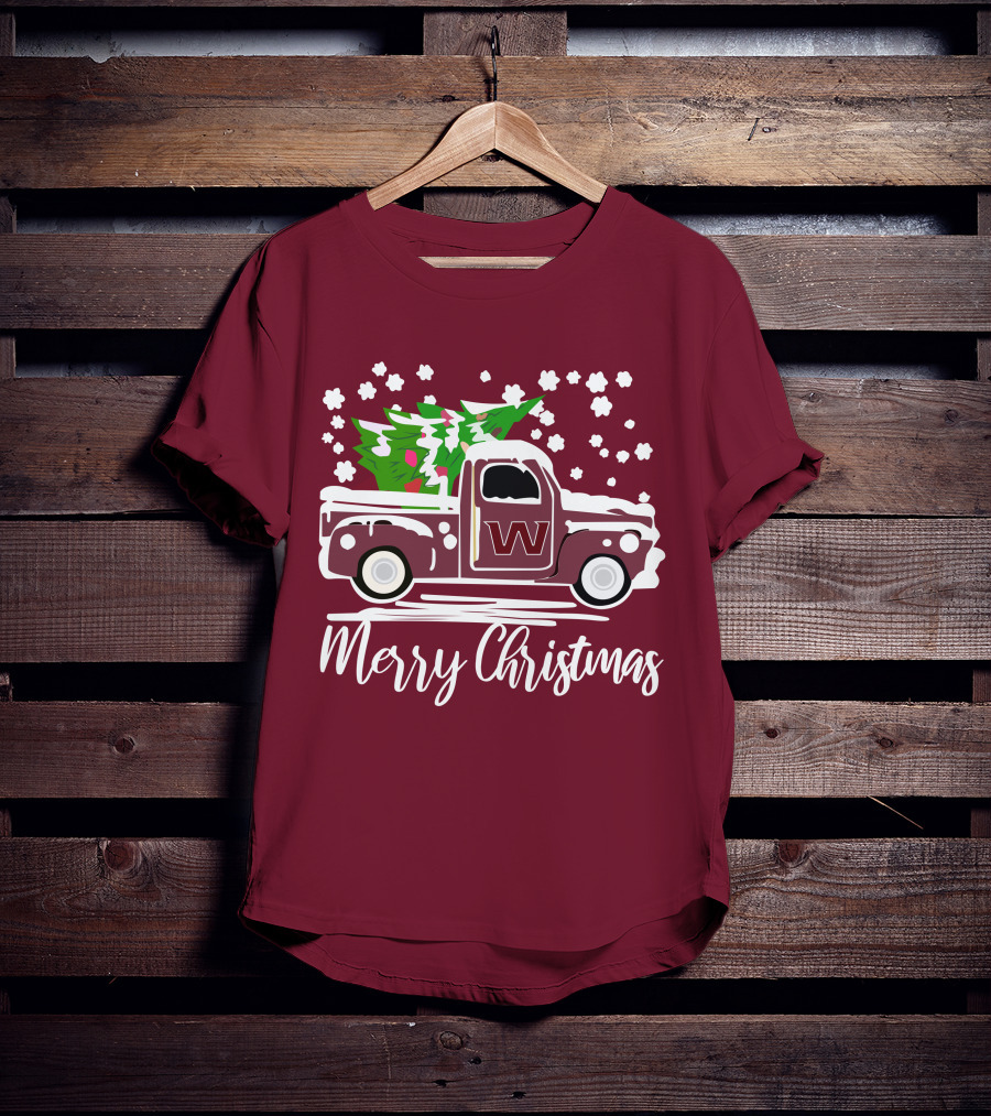 Washington Football Team Vintage Truck Merry Christmas T-Shirt