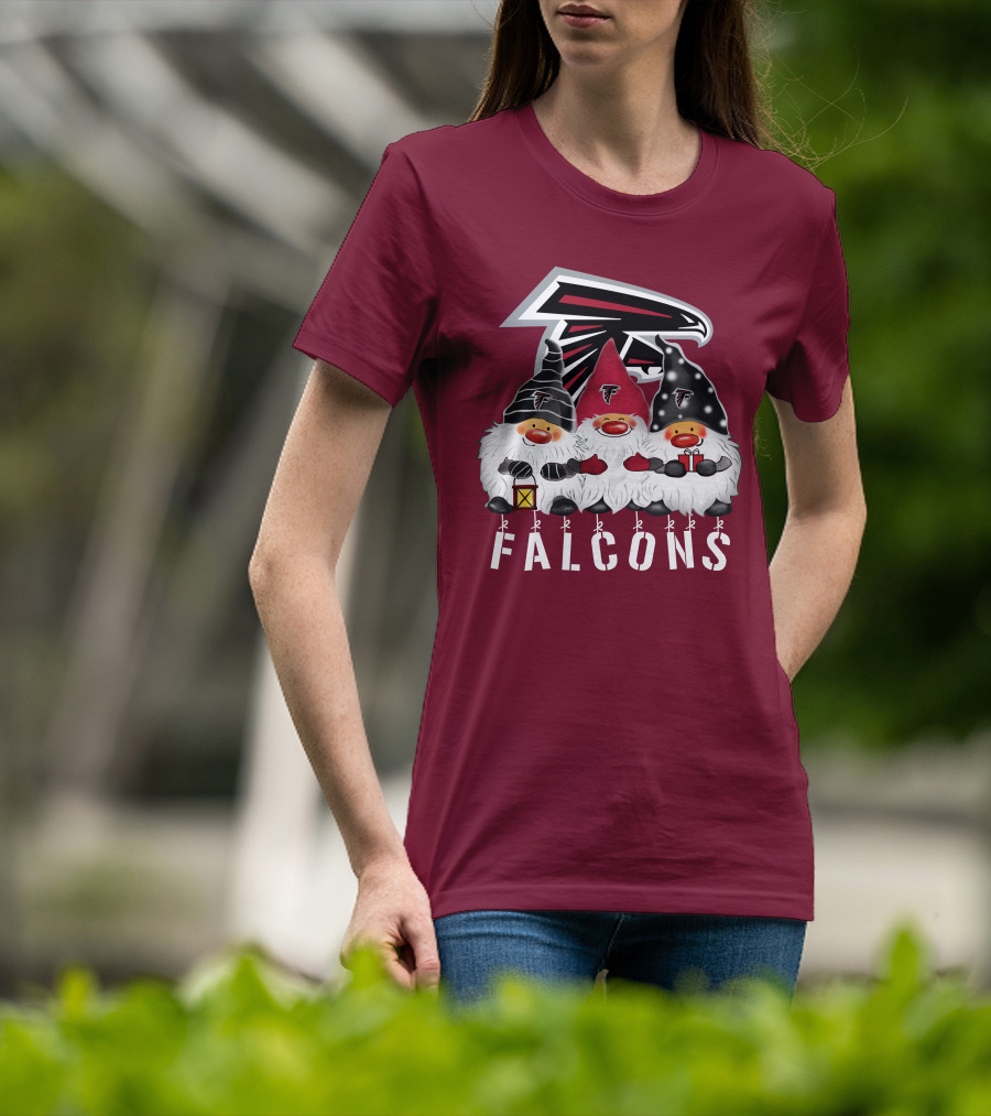Atlanta Falcons Merry Christmas Happy Holidays Gnomes T-Shirt