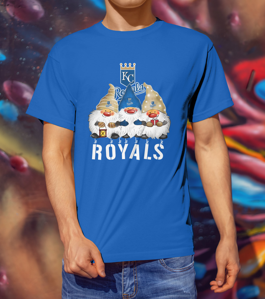 Kansas City Royals Merry Christmas Happy Holidays Gnomes T-Shirt