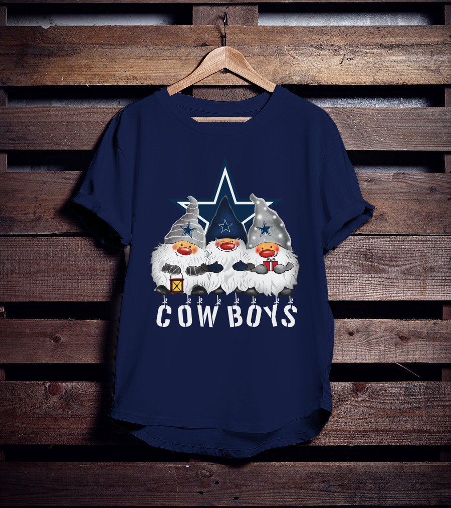 Dallas Cowboys Christmas Gnomes Merry Holidays T-Shirt