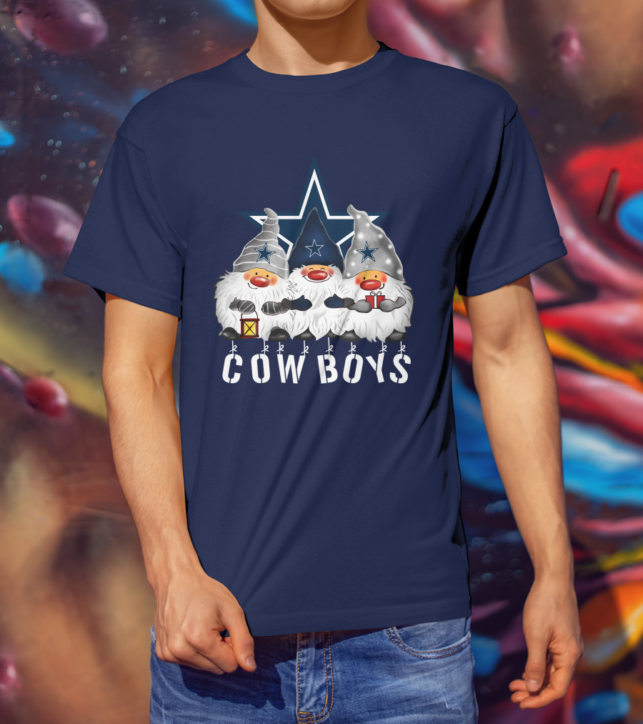 Dallas Cowboys Christmas Gnomes Merry Holidays T-Shirt