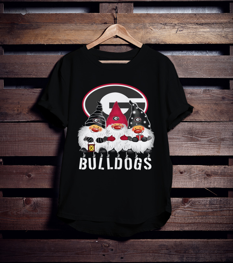 Georgia Bulldogs Merry Christmas Happy Holidays Gnomes T-Shirt