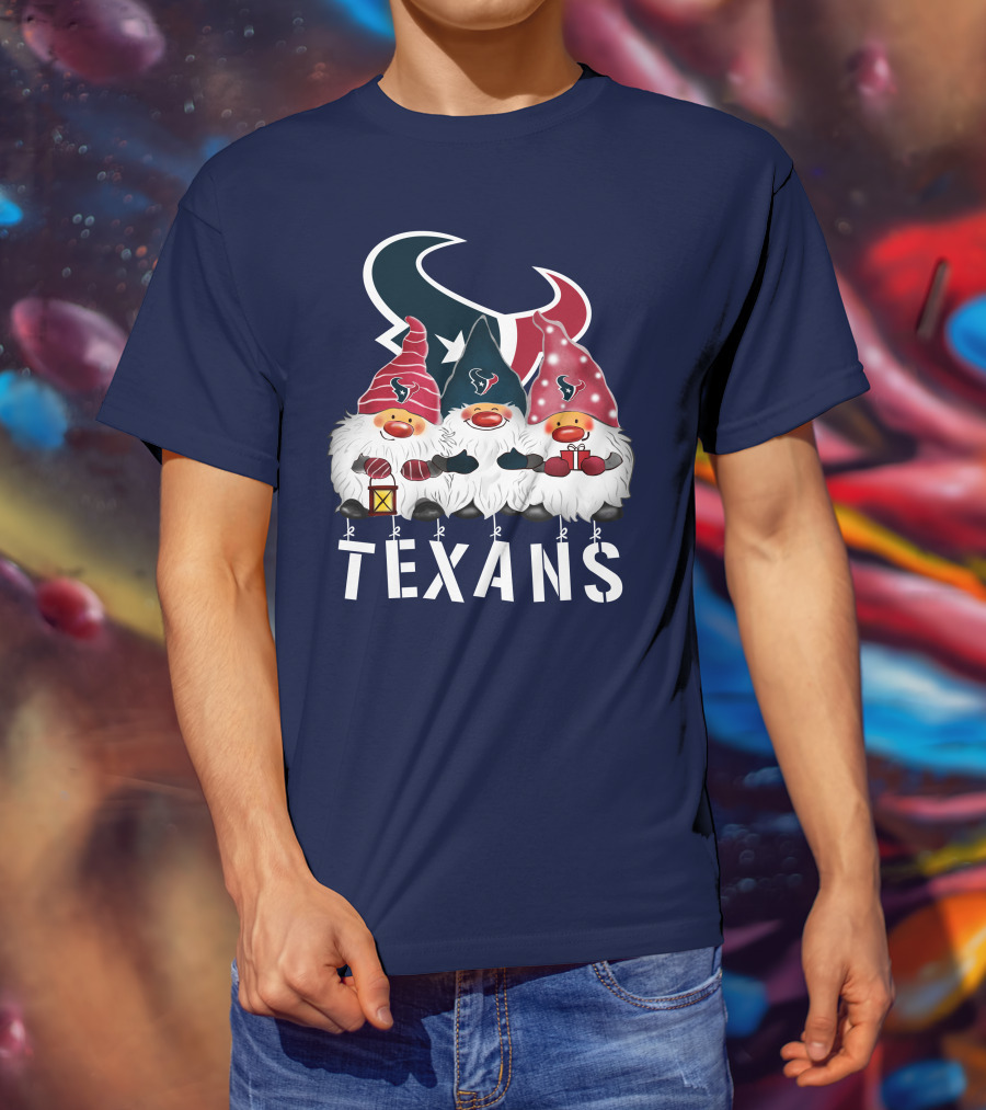 Texans Christmas Gnomes Houston Happy Holidays T-Shirt