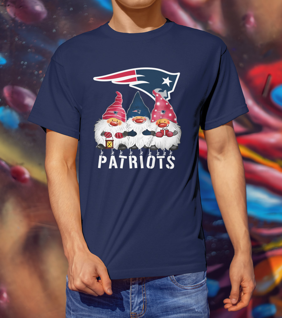 New England Patriots Merry Christmas Happy Holidays Gnomes NFL T-Shirt