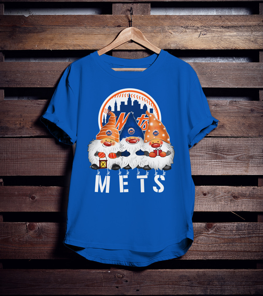 New York Mets Merry Christmas Happy Holidays Gnomes T-Shirt
