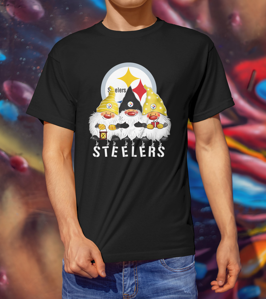 Steelers Merry Christmas Happy Holidays Gnomes T-Shirt