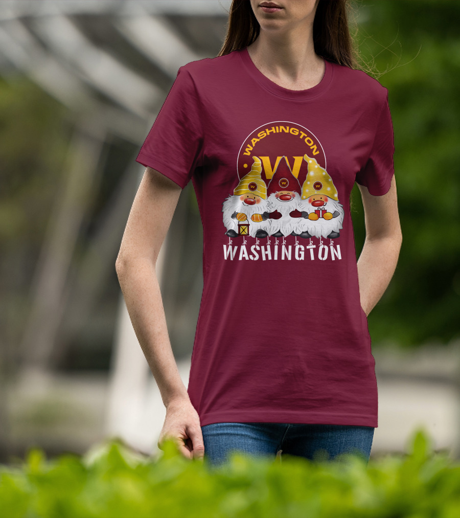 Washington Football Team Christmas Holiday Gnomes W T-Shirt