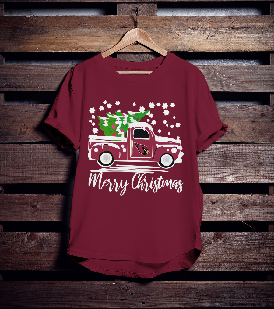 Arizona Cardinals Vintage Truck Merry Christmas T-Shirt