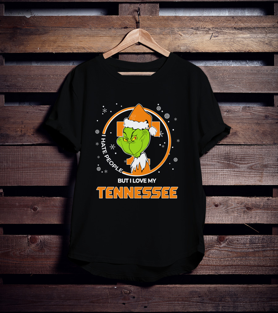 Christmas Grinch Santa I Hate People But I Love My Tennessee T-Shirt