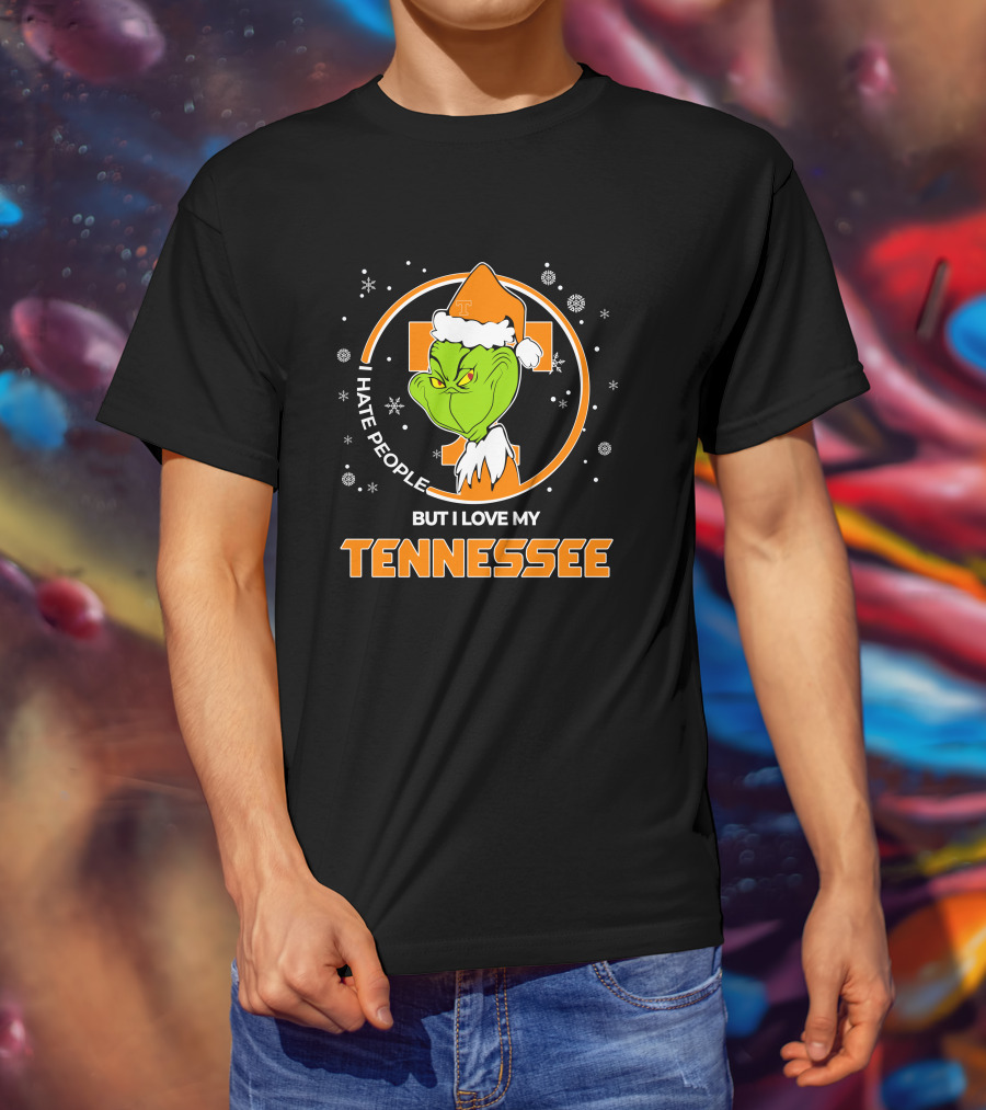 Christmas Grinch Santa I Hate People But I Love My Tennessee T-Shirt