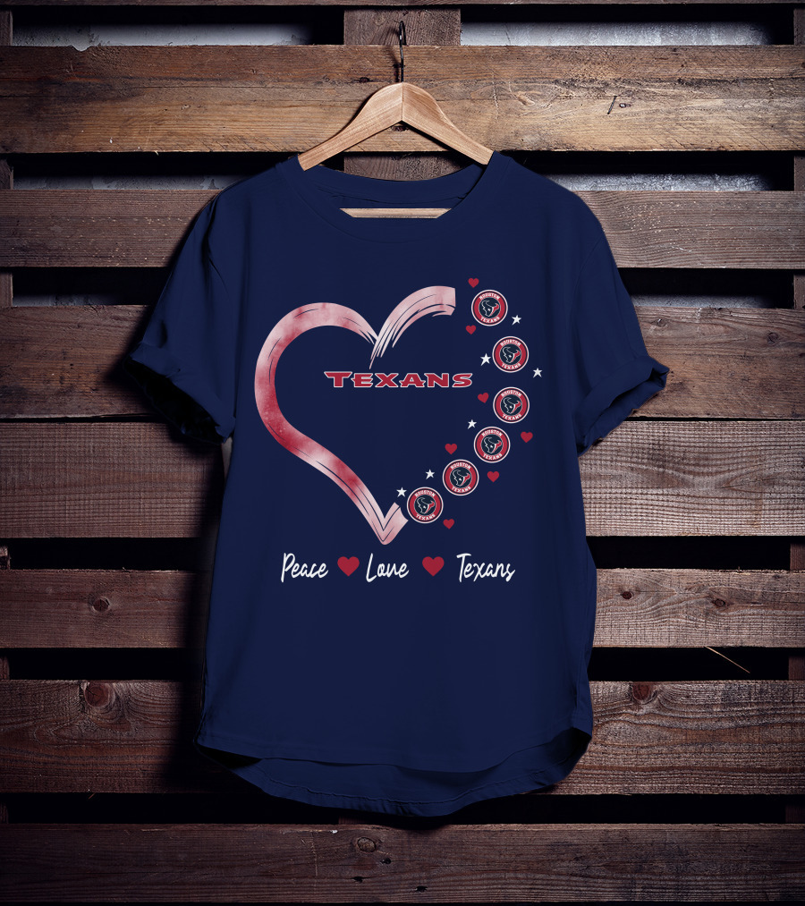 Peace Love Heart Houston Texans T-Shirt