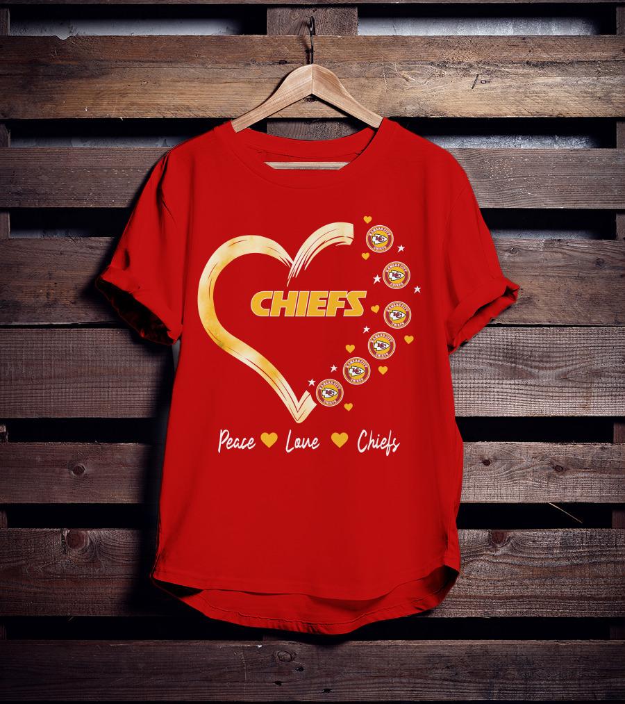 Peace Love Kansas City Chiefs Heart T-Shirt