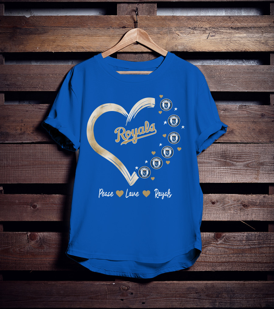 Peace Love Royals Kansas City Royals Heart T-Shirt