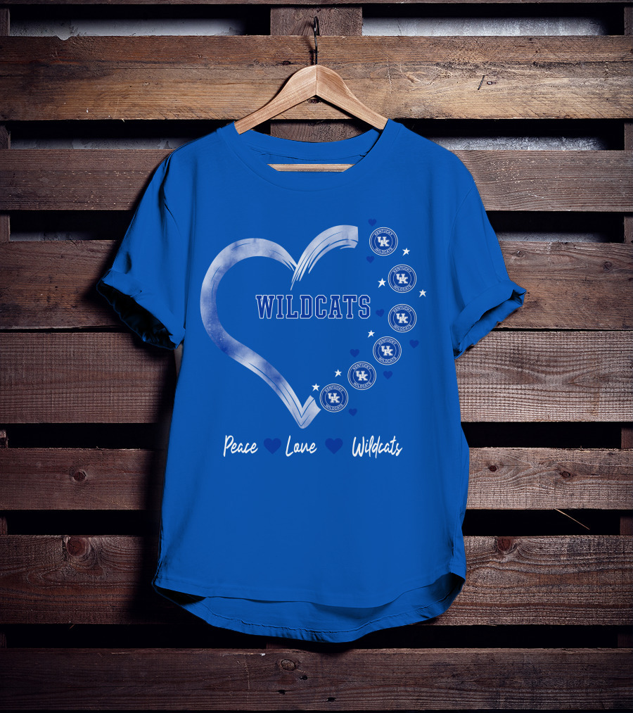 Peace Love Wildcats Kentucky Wildcats UK T-Shirt